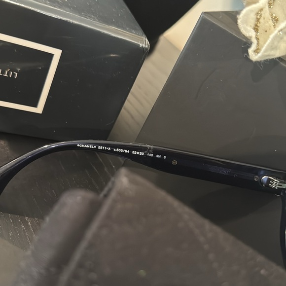Chanel 5511-A 503/S4 Dark Blue Round Asian Fit 52-20-140mm Sunglasses - Picture 6 of 7